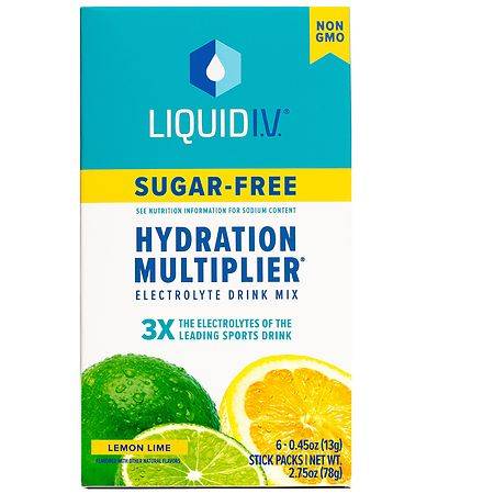Liquid I.V. Hydration Multiplier - Sugar Free Electrolyte Drink Mix Lemon Lime, 6ct - 0.45 oz x 6 pack