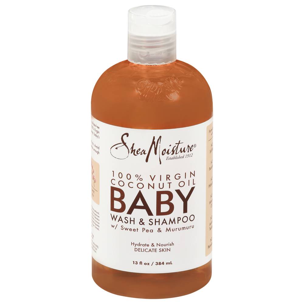 Shea Moisture 100% Virgin Coconut Oil Baby Wash & Shampoo With Sweet Pea & Murumuru