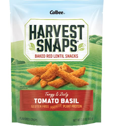 Calbee Harvest Snaps Red Lentil Snack Crisps Tomato Basil