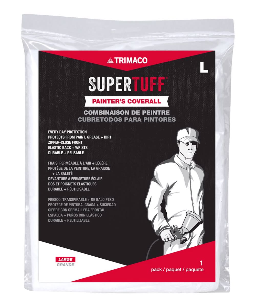 Trimaco Supertuff Polypropylene Painter'S Coveralls White L 1 Pk