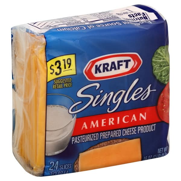 Kraft Singles American Cheese Slices (16 oz, 24 ct)