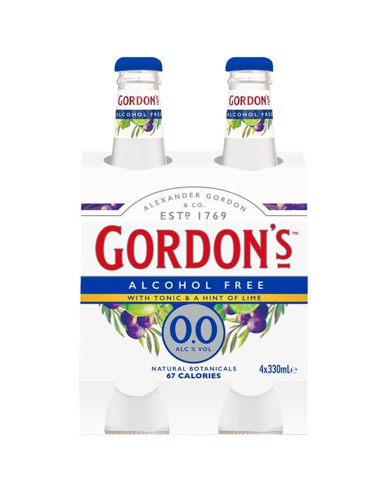 Gordons 0% Tonic & Lime 4x330ml