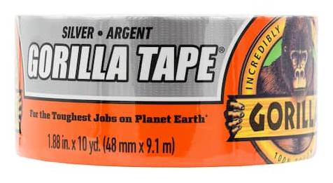 Gorilla Duct Tape, 1.88 in x 10 yds, Silver