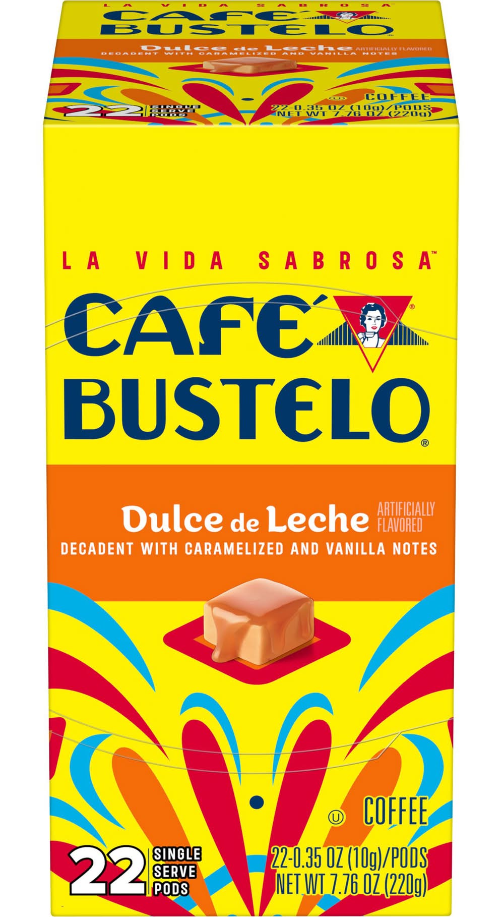 Café Bustelo Dulce De Leche Coffee K-Cup Pods, Caramel-Vanilla (22 x 0.35 oz)