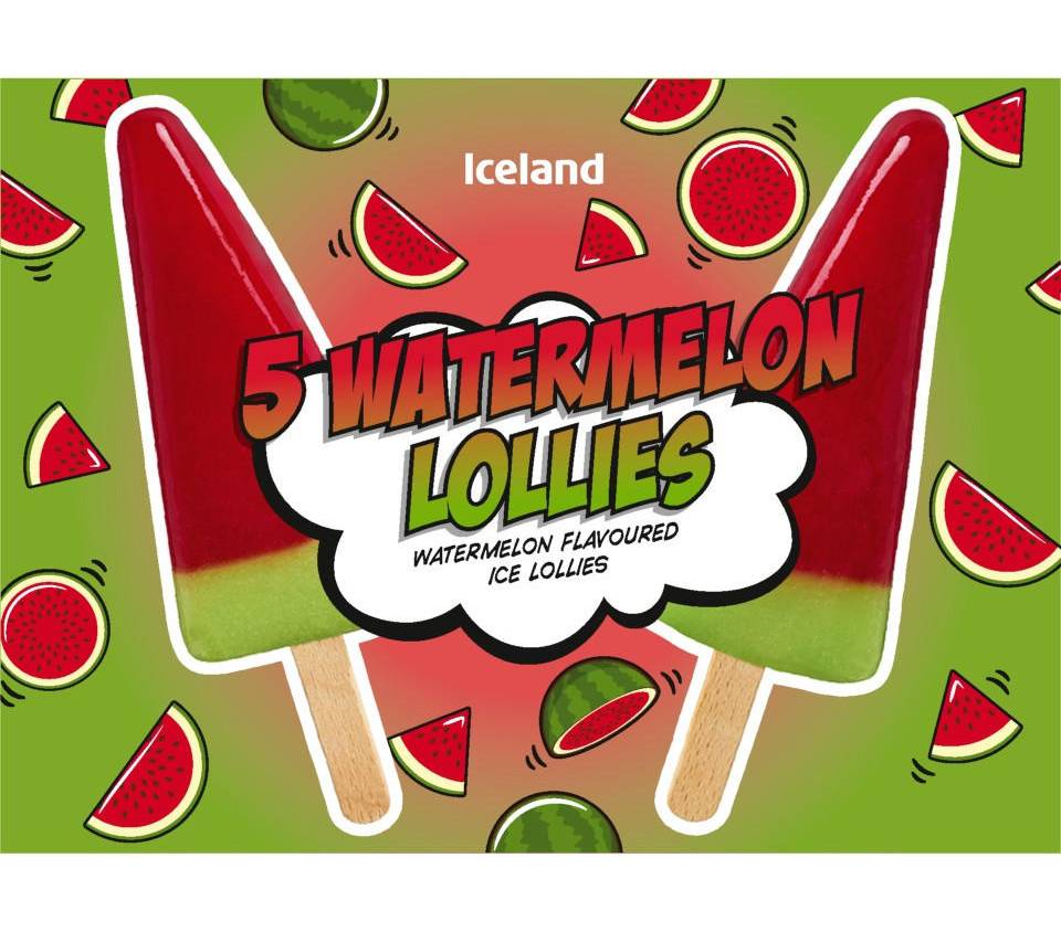 Iceland Watermelon, Ice Lollies (5 pack)