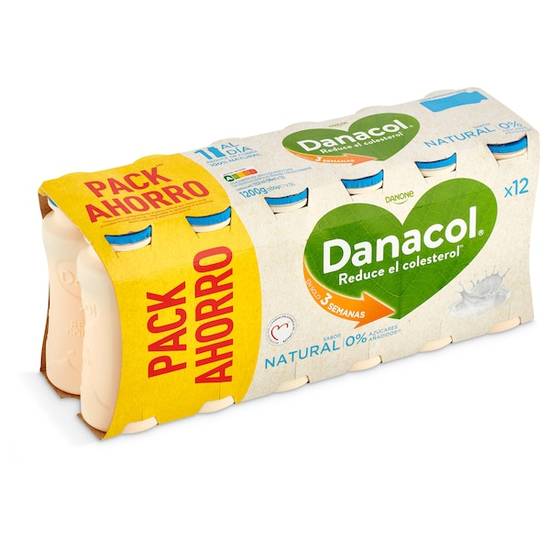 Bebida láctea natural Danacol pack 12 x 100 g