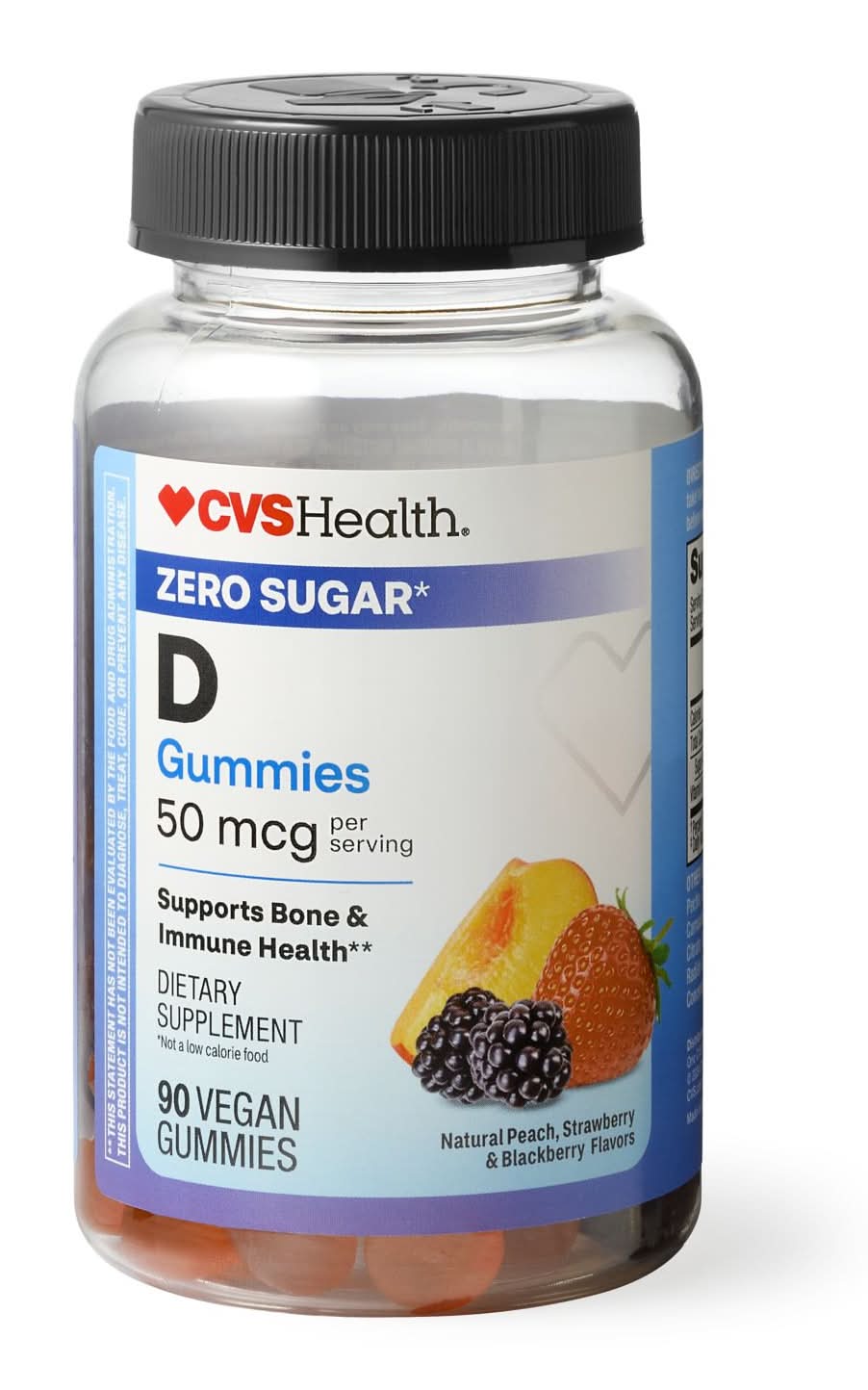 CVS Health Sugar Free Vitamin D Gummies, Peach-Strawberry-Blackberry (90 ct)