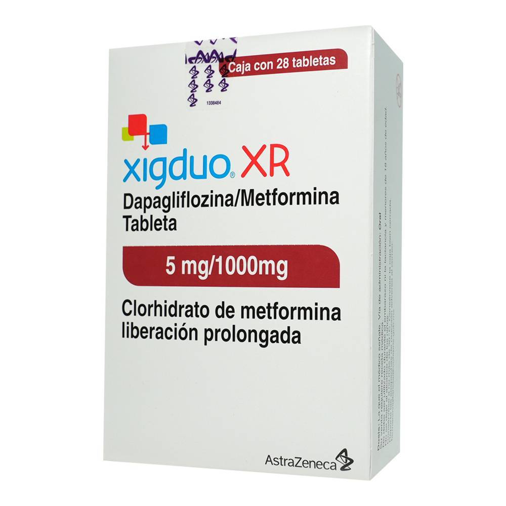 Astrazeneca xigduo xr tabletas 5 mg/1000 mg (28 piezas)