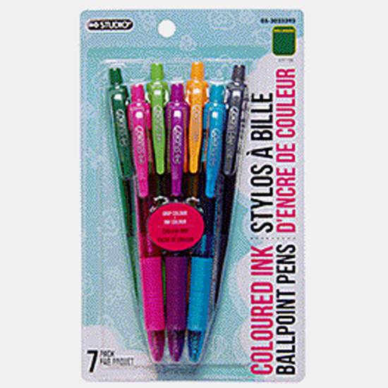 Studio Retractable Ballpoint Pens (Asst.), 7Pk (7pk)