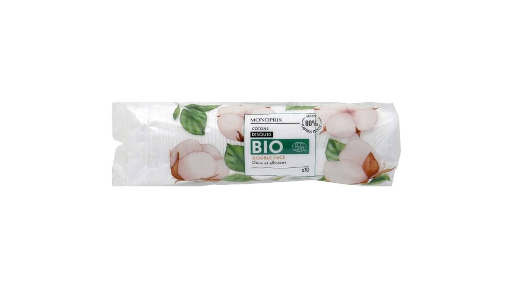 Monoprix Bio - Disques en coton biologique double face (70)