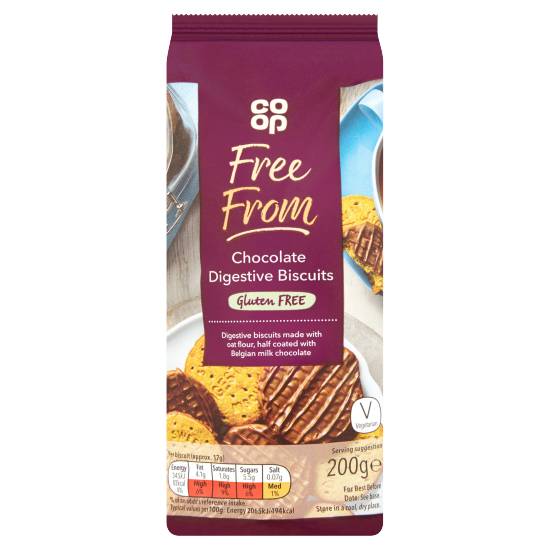 Co-Op Free From Chocolate Digestive Biscuits 200g
