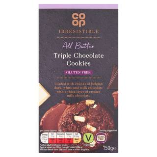 Co-op Irresistible All Butter Triple Chocolate Cookies 150G