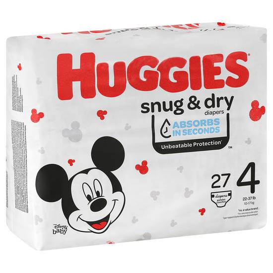 Huggies Snug & Dry Triple Layer Size 4 Disney Baby Diapers (27 ct)
