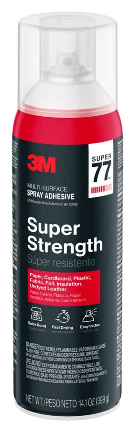 3M Super 77 Super Strength Clear Spray Adhesive 14.1 Oz
