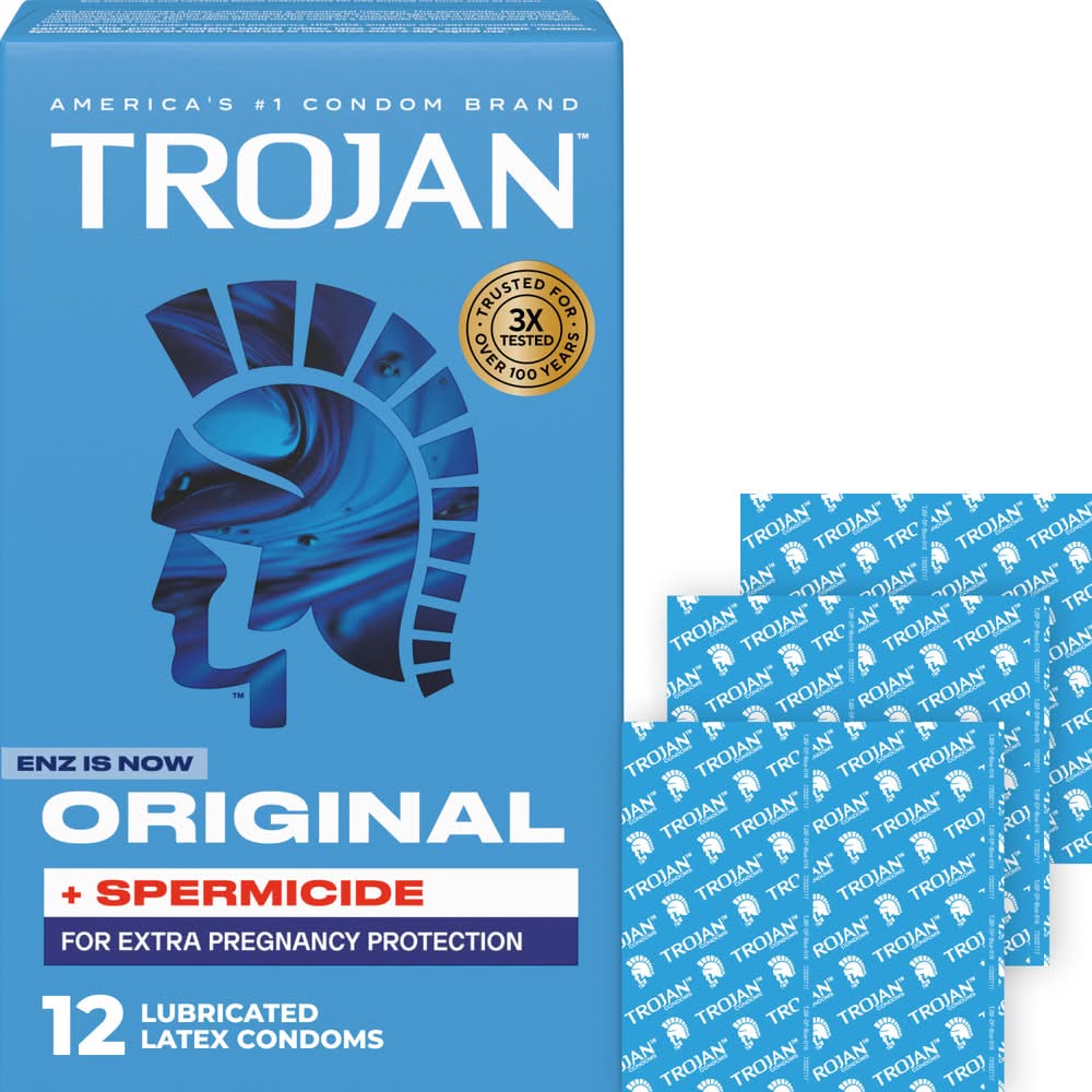 Trojan Enz Spermicidal Lubricated Latex Condoms (12 ct)