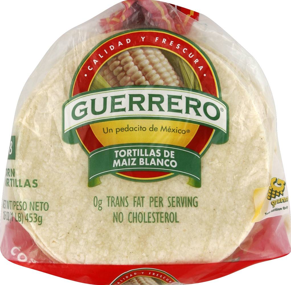 Guerrero Tortillas De Maiz Blanco White Corn Tortillas (1 lbs, 18 ct)