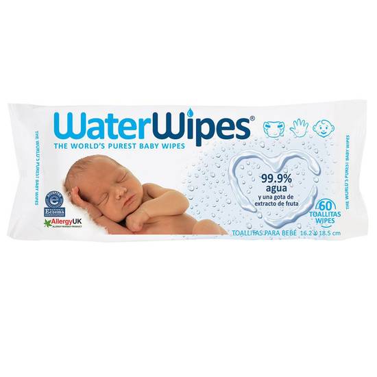 Waterwipes toallitas húmedas para bebé (60 piezas), Delivery Near You