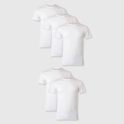 Hanes Premium Slim Fit Crew Neck T-Shirts, Men, S, White (5 ct)