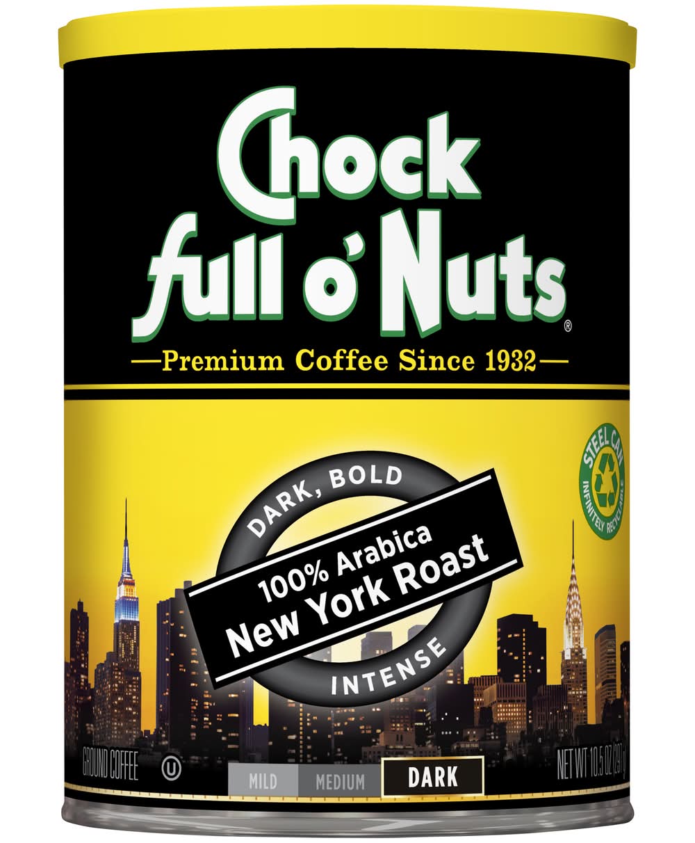 Chock full o'Nuts 100% Arabica New York Dark Roast Coffee (10.5 oz)