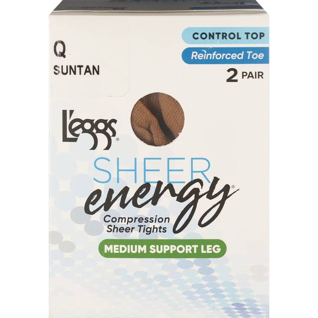 Sheer Energy 2Pk Ct Suntan Q Rt