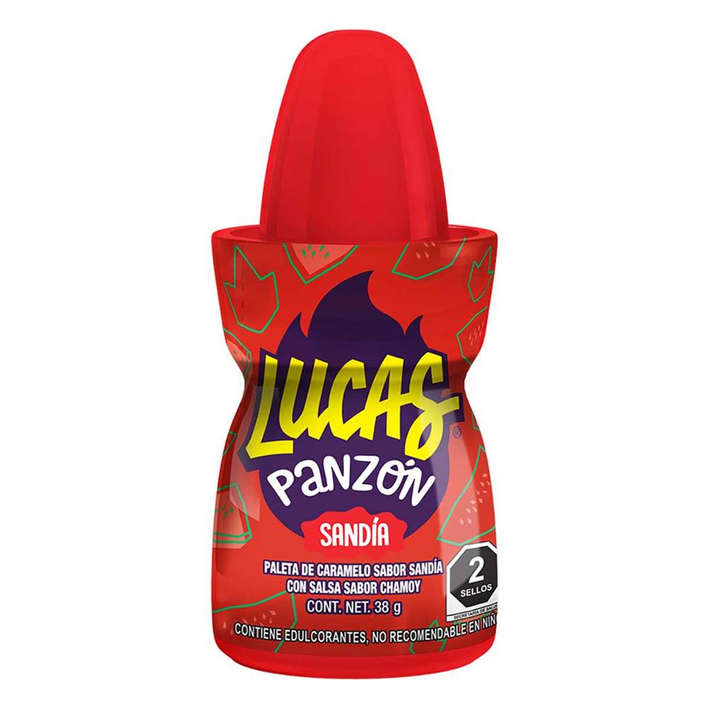 Lucas · Paleta de caramelo panzón, sandía/chamoy (38 g)