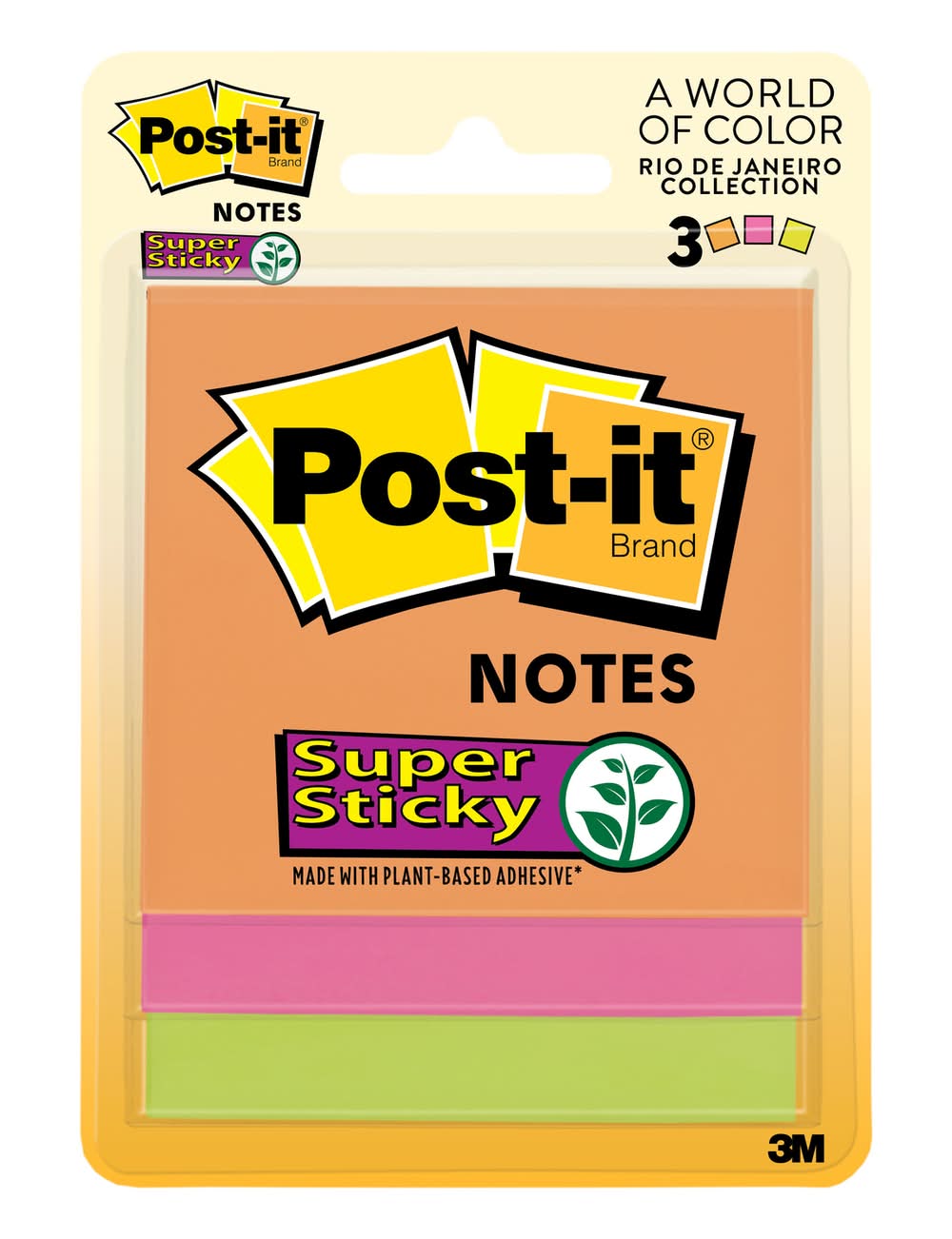 Post-It 3 In. W X 3 In. L Assorted Sticky Notes 3 Pad