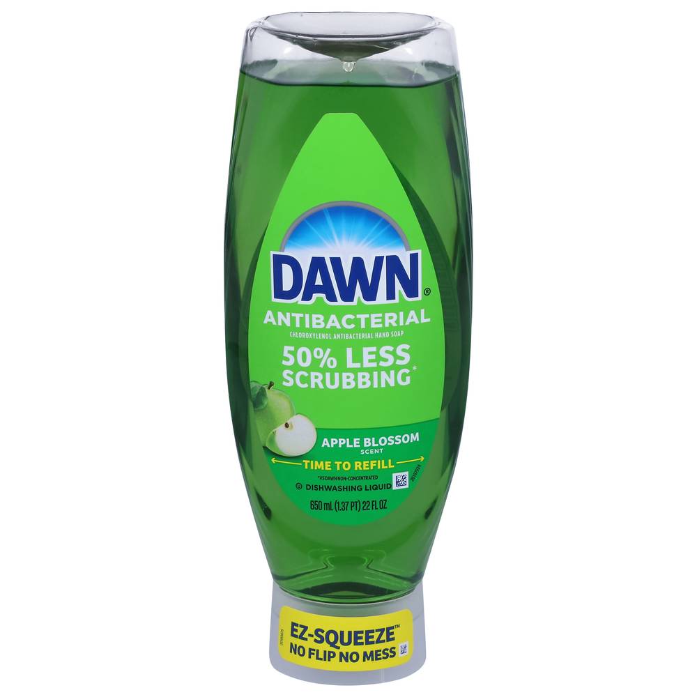 Dawn Antibacterial Ez-Squeeze Dishwashing Liquid Dish Soap,Apple Blossom Scent, 22 fl oz