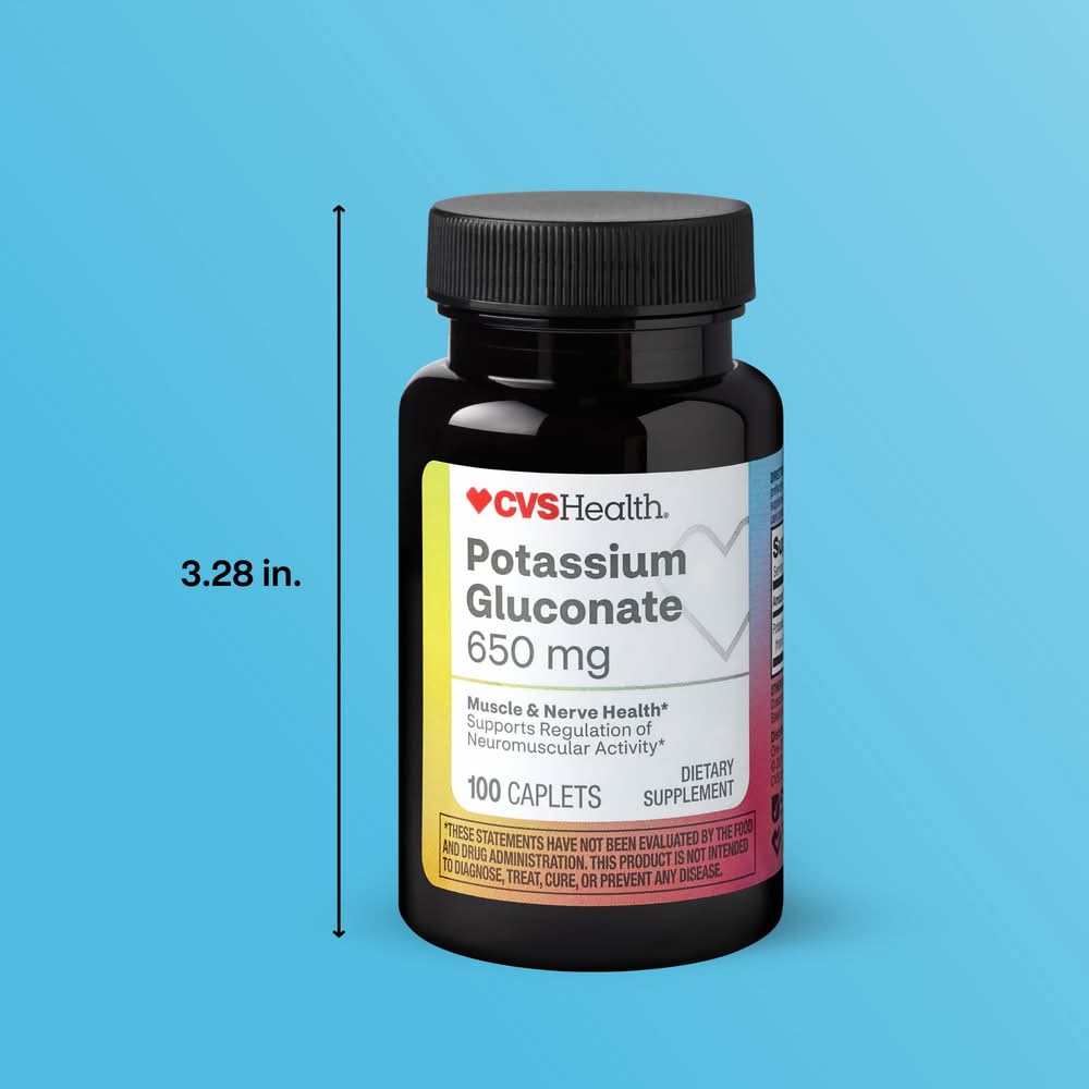 CVS Pharmacy Potassium Gluconate 595 mg (100 ct)  Simple, Effective  Support for Your Body's Needs | Minerals | Uber Eats