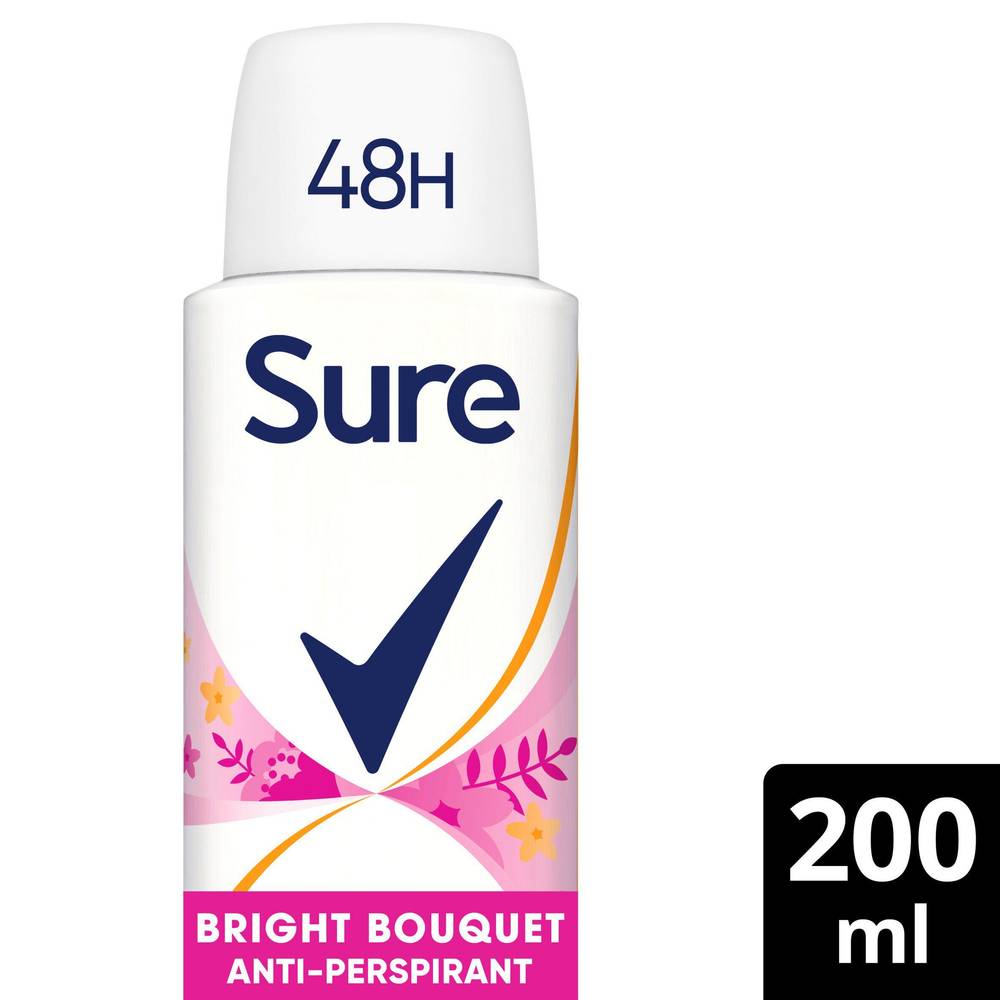 Sure Women 48h Anti-Perspirant Aerosol Deodorant, Bright Bouquet 200ml