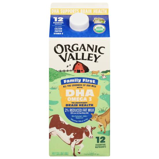 Organic Valley Family First Reduced Fat Milk (0.5 gal)