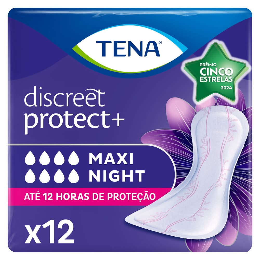 Tena - Pensos IncontinÃªncia Mulher Discreet Maxi Night, 12 unidades
