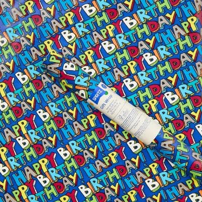 Spritz Happy Birthday Gift Wrapping Paper, 20 sq ft