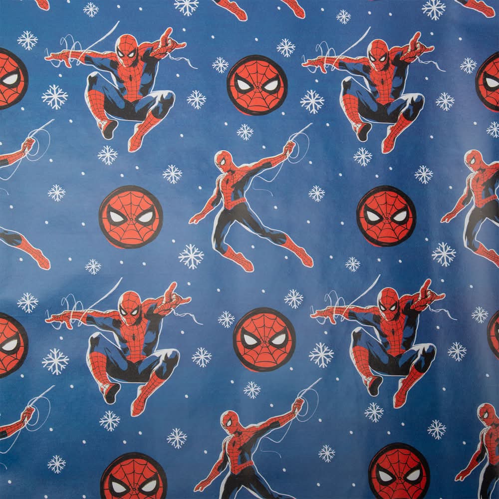 Christmas Licensed Gift Wrap Paper Spider-Man Blue