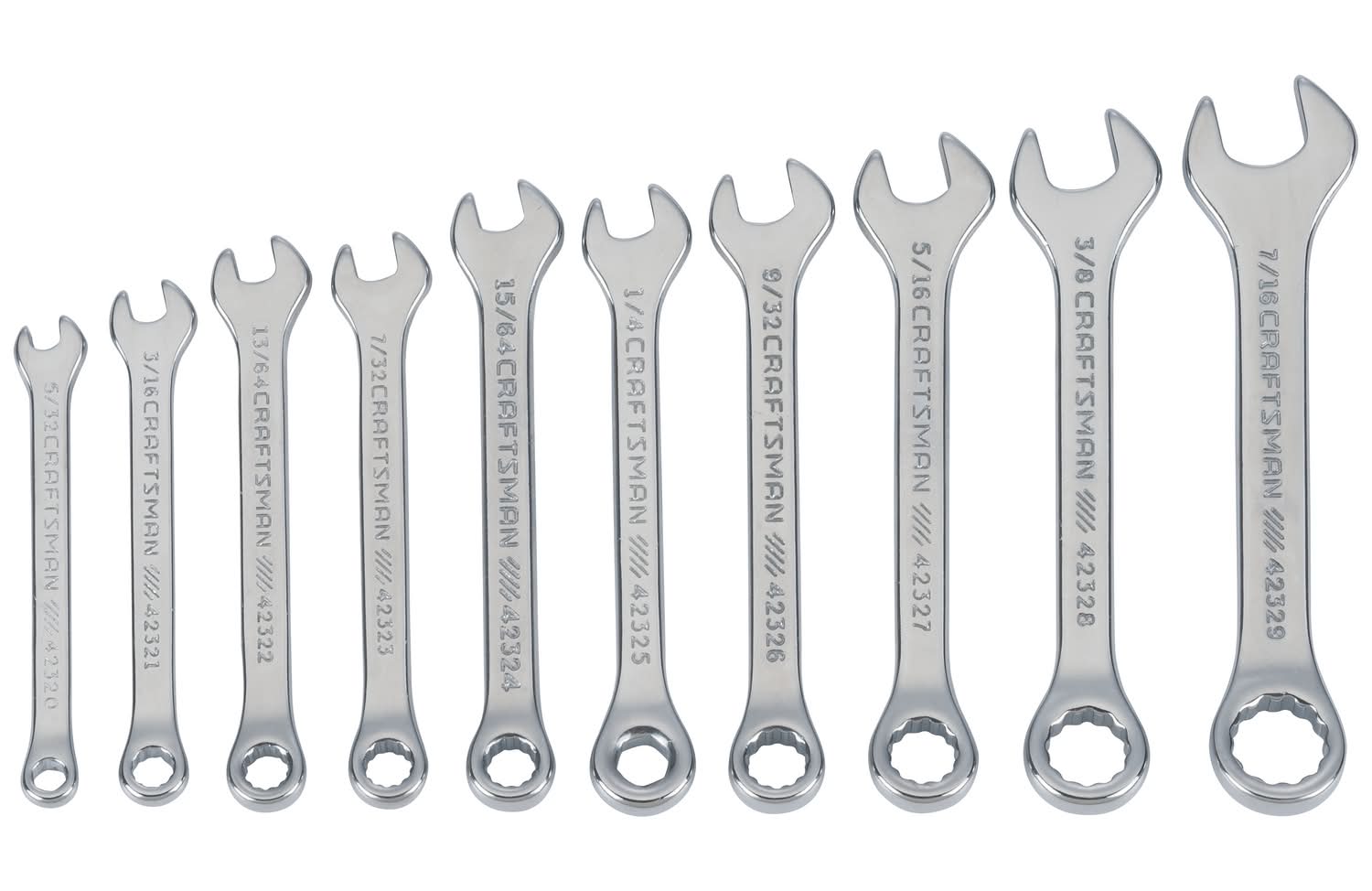 Craftsman 12 Point Sae Ignition Combination Wrench Set 10 Pc