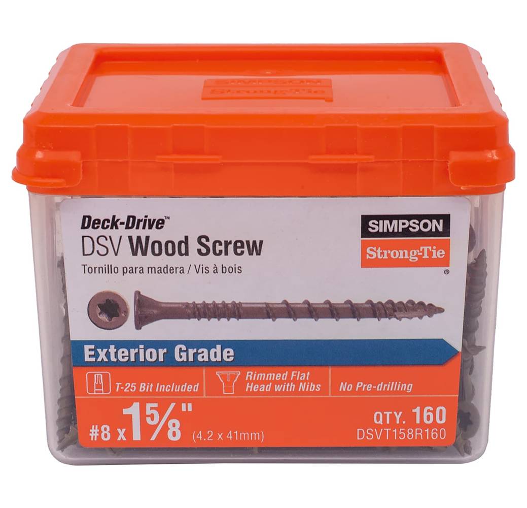 Simpson Strong-Tie #8 x 1-5/8-in Wood To Wood Deck Screws (160-Per Box) | DSVT158R160
