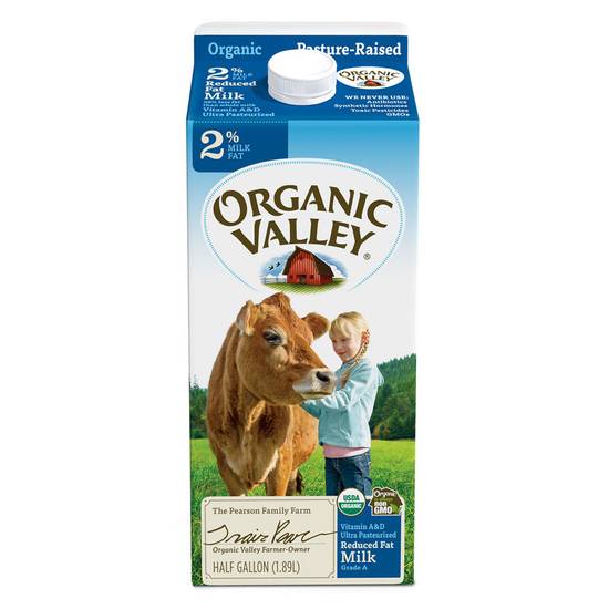 Order Organic Valley 2% Reduced Fat Milk 1/2 Gallon food online from Everyday Needs By Gopuff store, Fairfield on bringmethat.com