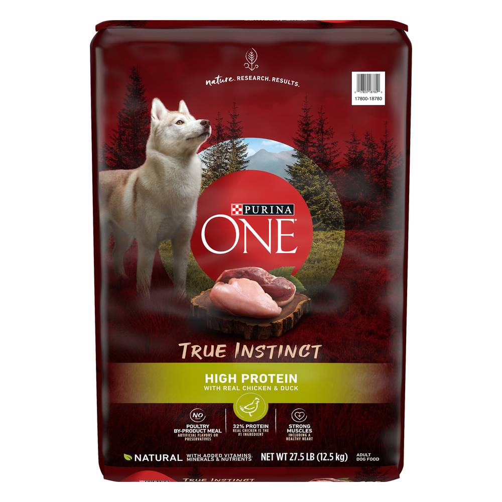 Purina One Natural High Protein Real Chicken & Duck Adult Dog Food (27.51 lbs)