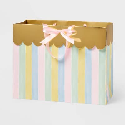 Spritz Gift Bag Scallop Stripe, M
