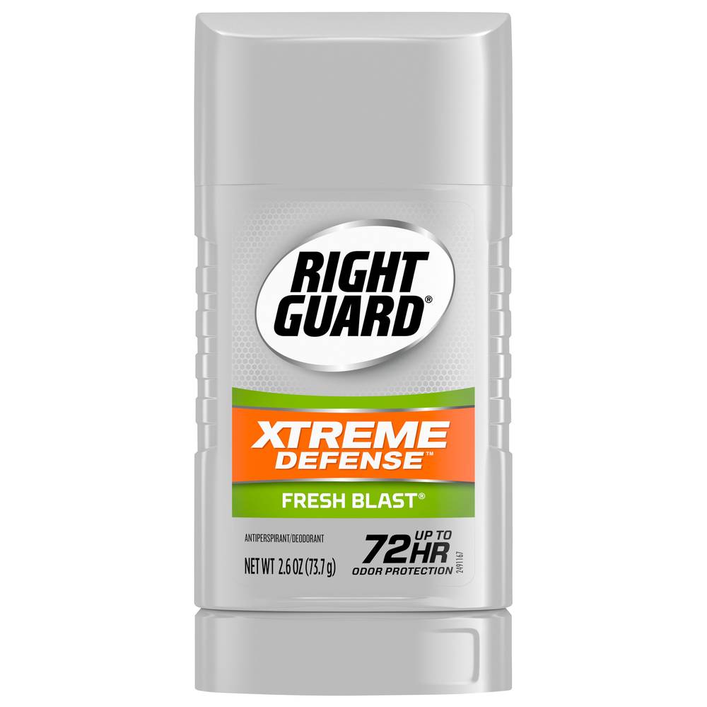 Right Guard Xtreme Defense Fresh Blast Antiperspirant Invisible Solid For Men (2.6 oz)