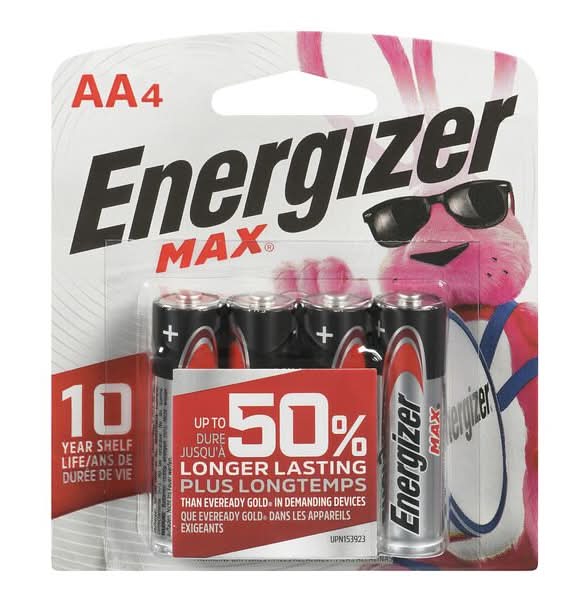 Energizer Max Alkaline Aa4 Batteries (4 ct)