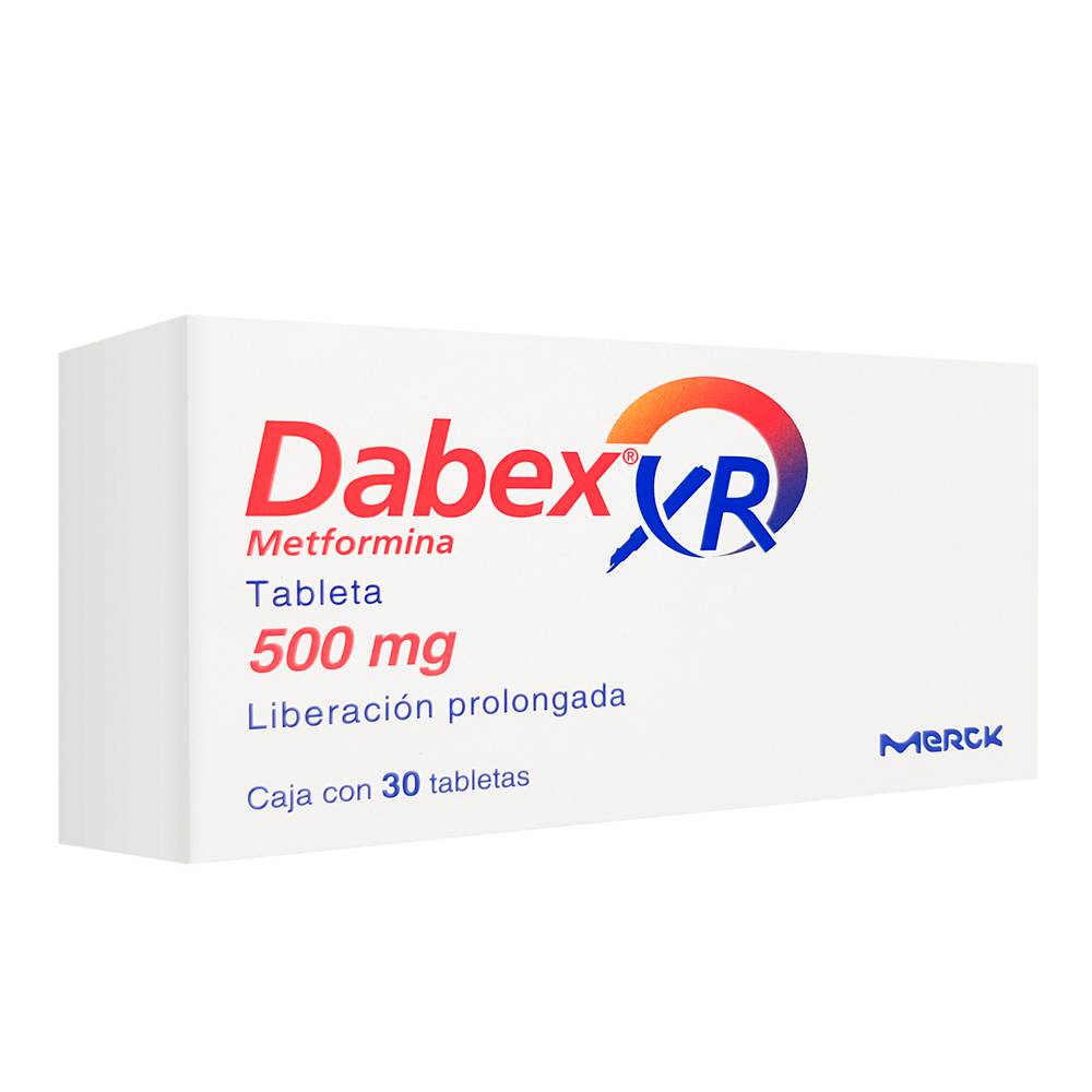 Merck dabex xr metformina tabletas 500 mg (30 piezas)