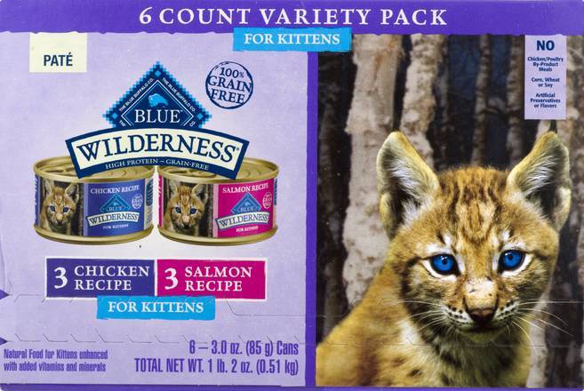 Blue Buffalo Blue Wilderness Variety pack Kittens Pate Food For Cats (6 ct)