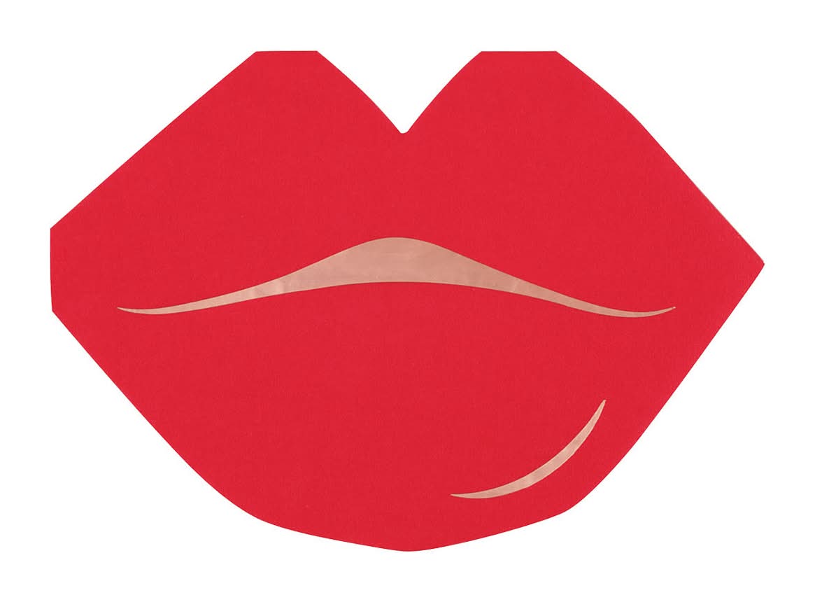Lovely Galentine Lips Shaped Luncheon Napkins 16 Ct