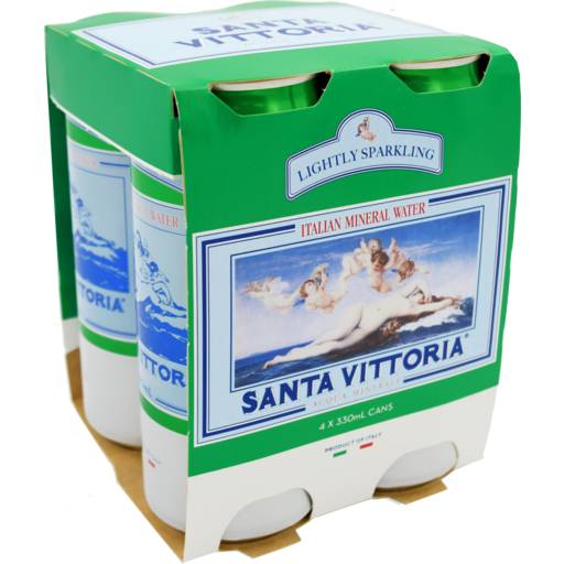 Santa Vittoria Sparkling Mineral Water (4 x 330mL)