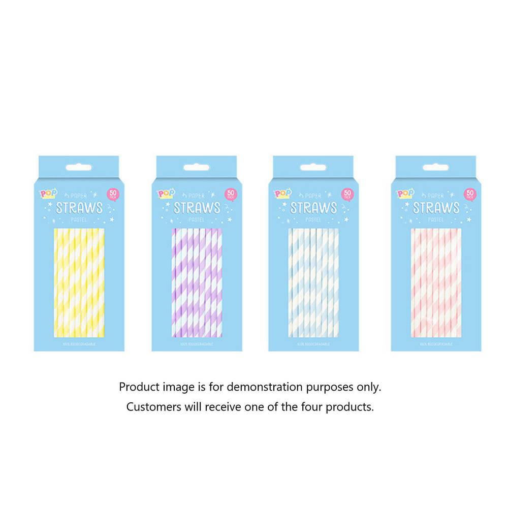 Pop Party 50 PACK PAPER STRAWS