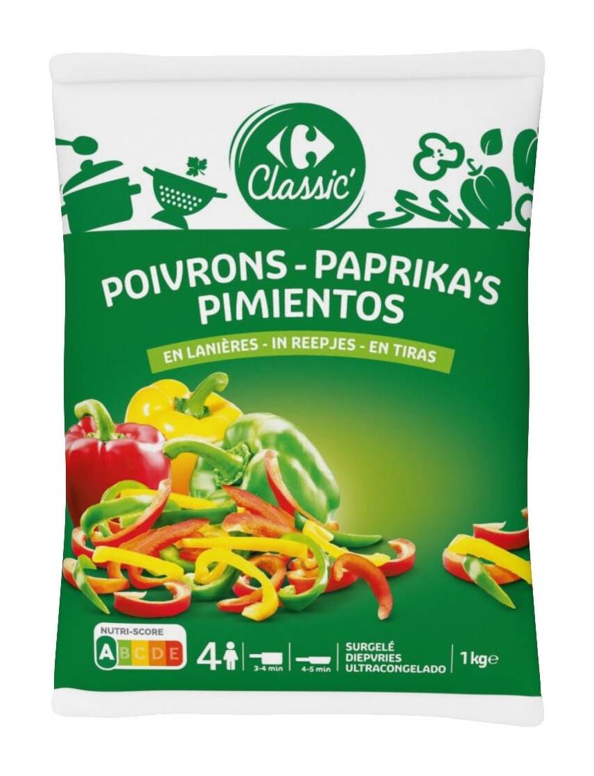 Carrefour Classic' - Poivrons en lanières (1kg)