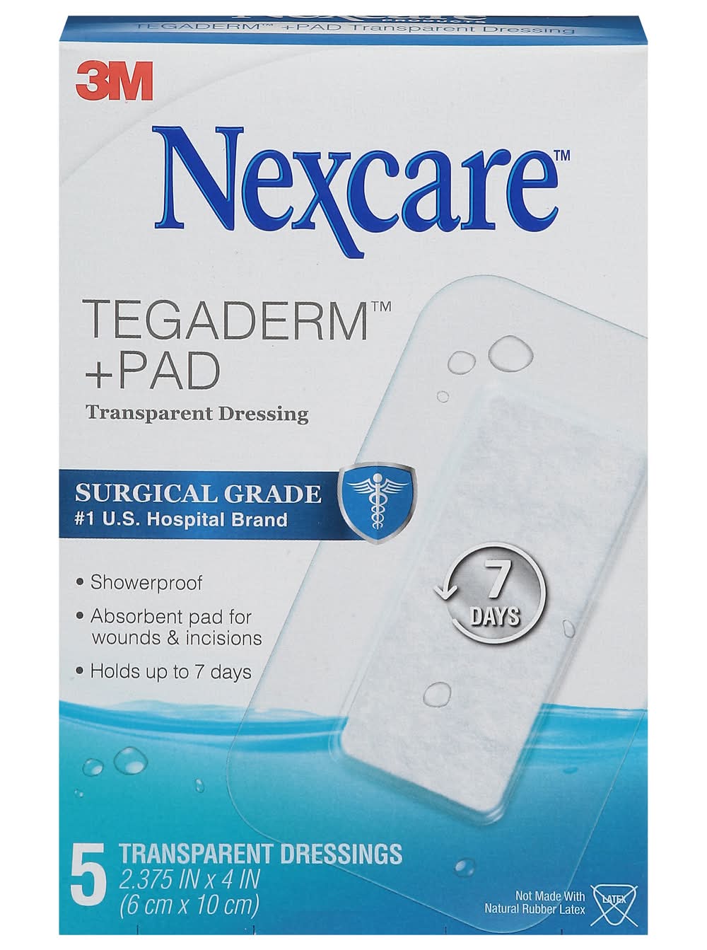 Nexcare 2.375 In X 4 in Tegaderm +Pad Transparent Dressings (0.01 oz)