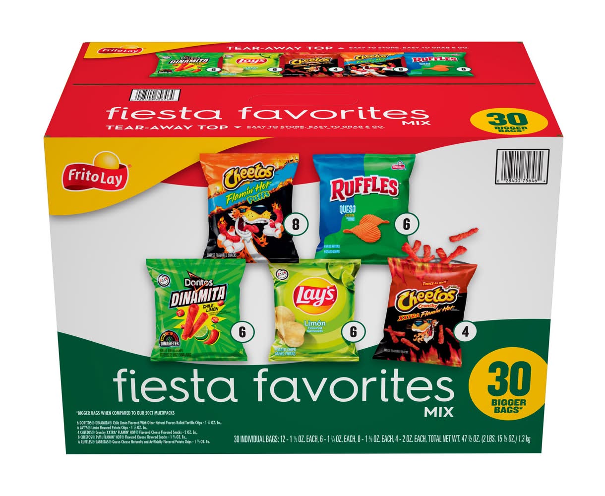 Frito-Lay Fiesta Favorites Variety pack, Assorted (1.58 oz, 30 ct)