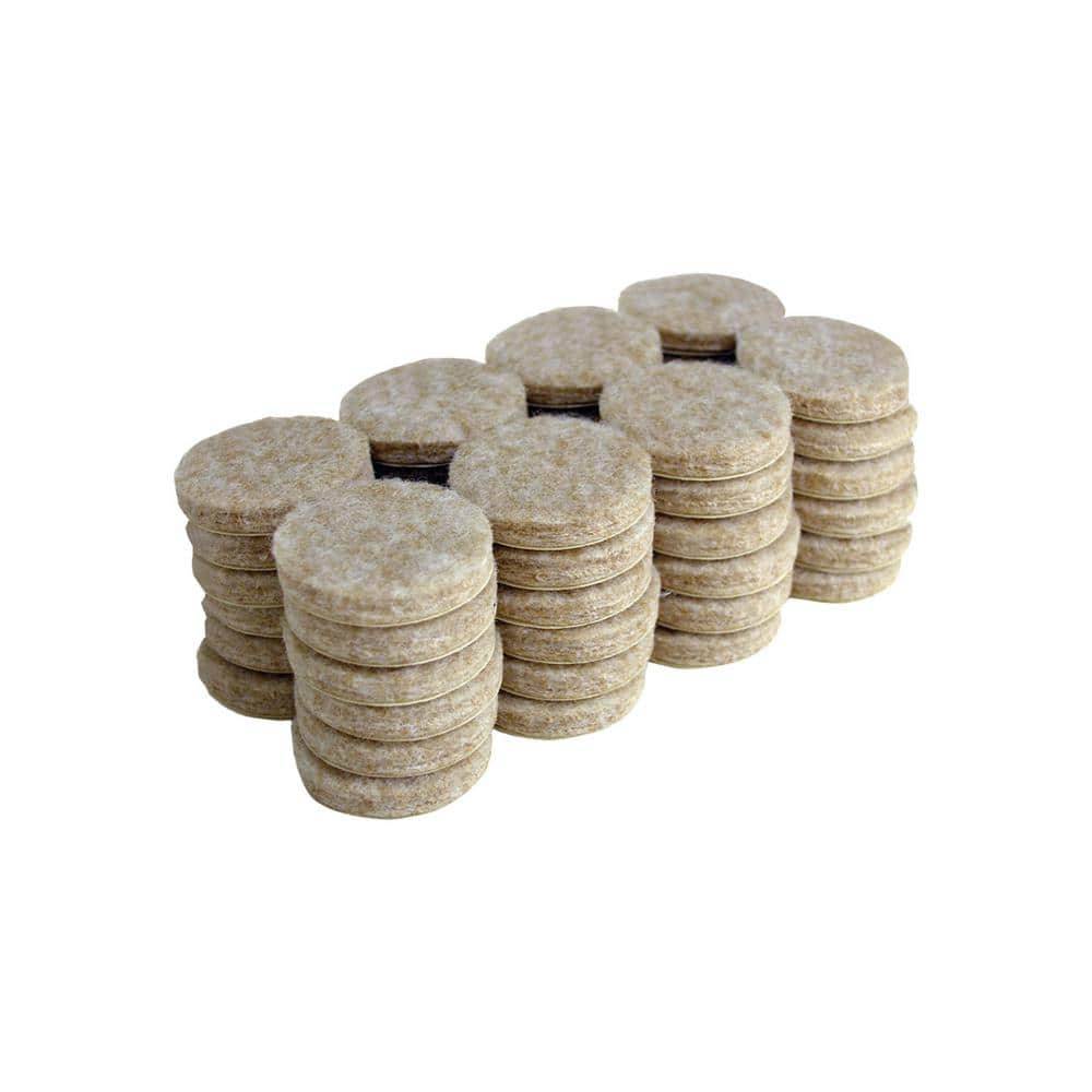 Everbilt 1 In. Beige Round Felt Heavy Duty Self-Adhesive Furniture Pads (48-Pack)