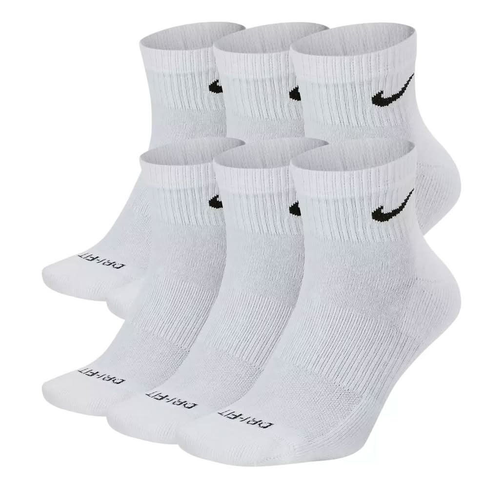Nike Everyday Plus Cushioned Ankle Socks - 6 Pack (White L)